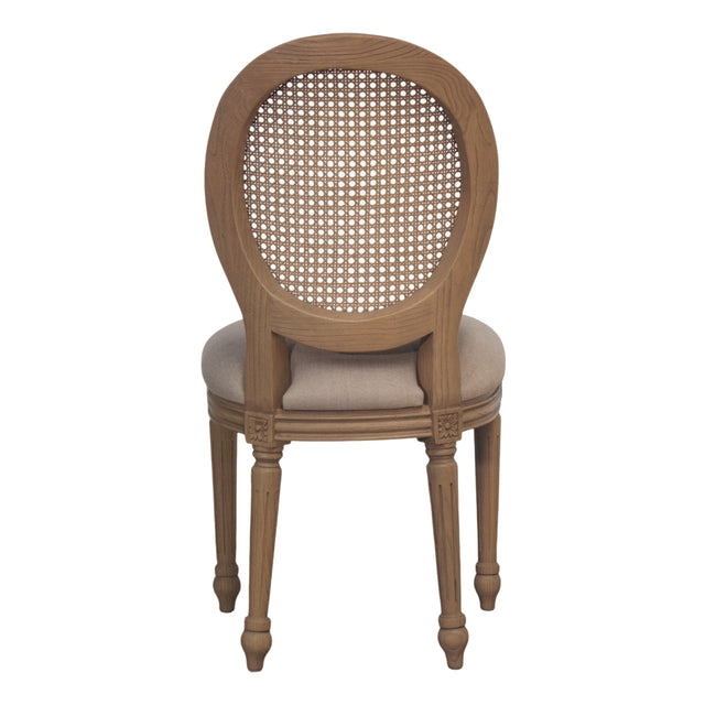 Sofia Upholstered Rattan Balloon Dining Chair Smoked Oak
