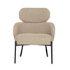 Beige armchair with black legs on a white background