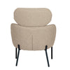Beige armchair with black legs on a white background