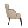 Beige armchair with black legs on a white background