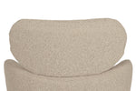 Close-up of a beige textured armchair on a white background