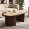 Sorrento Coffee Table Teak with Porcelain Top 120cm lifestyle picture in the living room