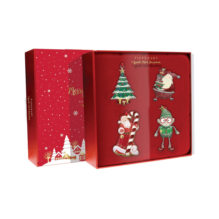 Sparkle Christmas Eve Set of 4 Decorations