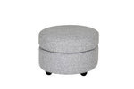 Grey stool pouffe with cushioned comfort
