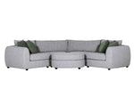 Elegant corner sofa in grey chenille fabric
