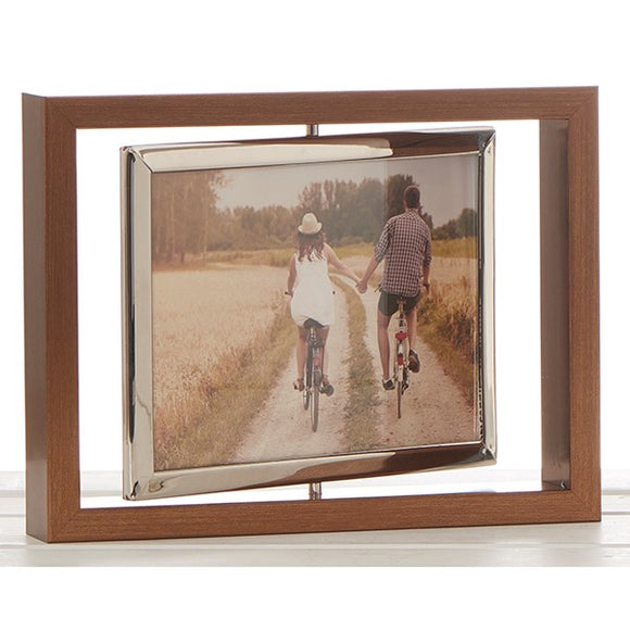 Add charm with Copper Silver Spin Frame 7x5 for photo frames