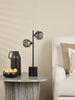 Spiral 2 Light Table Lamp Matt Black With Closed Organic Smoked Glass perfect for any room