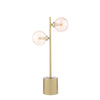Spiral 2 Light Table Lamp Matt Gold With Twisted Amber Glass picture on the white background