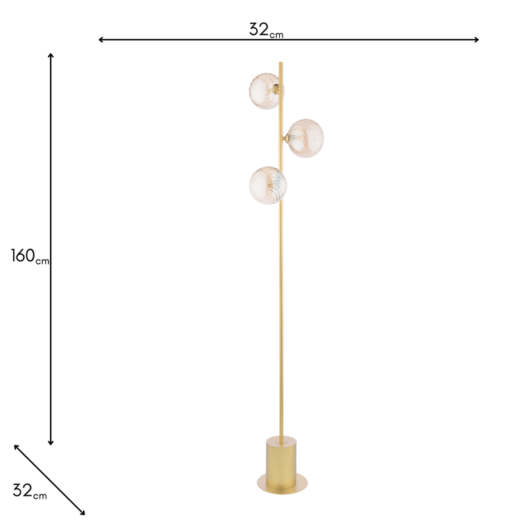 Spiral 3 Light Floor Lamp – Gold Lighting Collection