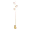 Spiral 3 Light Floor Lamp Matt Gold With Twisted Amber Glass perfect for various of styles and designs