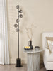 Spiral 6 Light Floor Lamp Matt Black With Closed Organic Smoked Glass perfect for modern interiors