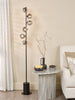 Spiral 6 Light Floor Lamp Matt Black With Closed Organic Smoked Glass life style picture