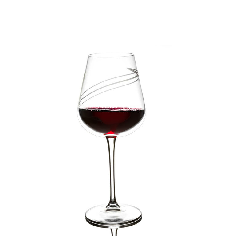 Tipperary Crystal Spiral Cut Red Wine Set Of 6 Glasses