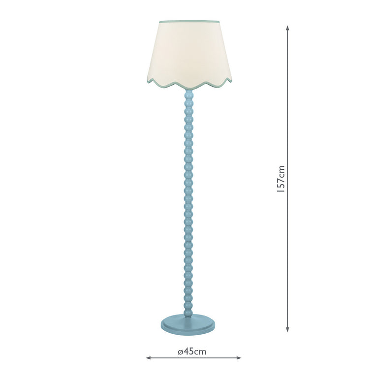 Spool Floor Lamp With Poma Shade Blue - Stylish Lighting Collection