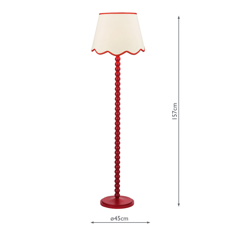 Spool Floor Lamp With Poma Shade Red - Lighting Accents for Home