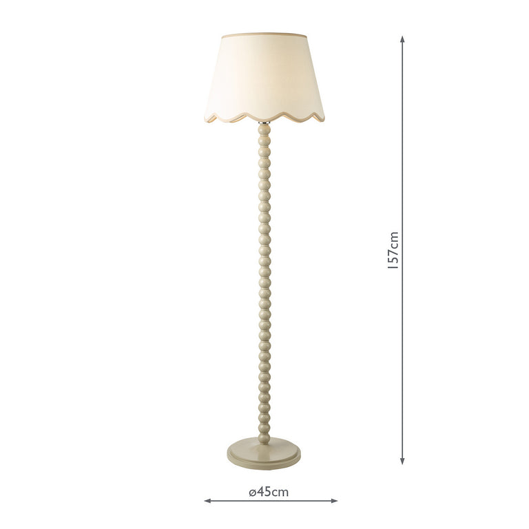 Spool Floor Lamp With Poma Shade Taupe - Lamp Collection