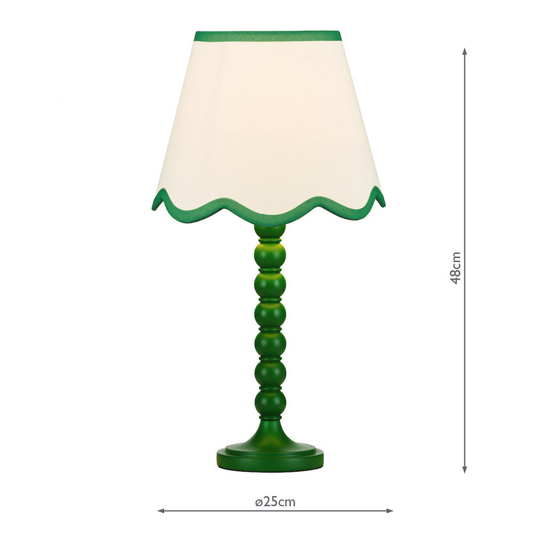 Spool Table Lamp With Poma Shade Green - Lighting Collection