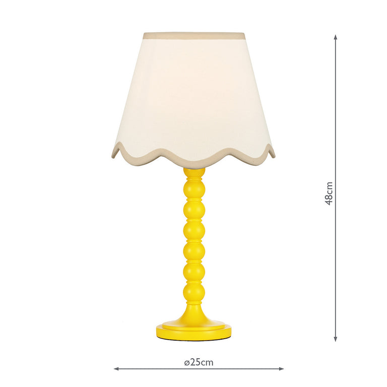 Spool Table Lamp With Poma Shade Yellow - Lighting Home Decor