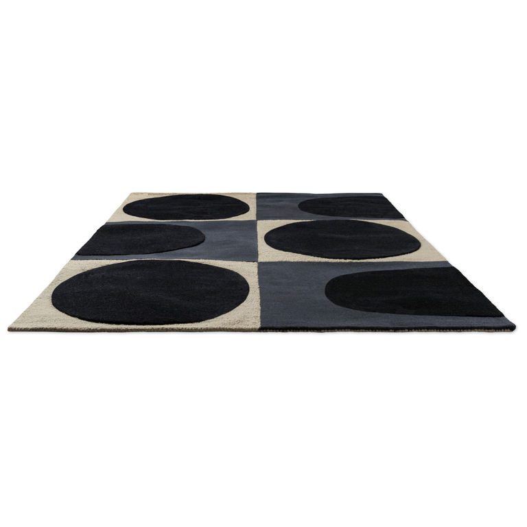 Orla Kiely Spot Square Blue Navy Wool Rug | Geometric Hand Tufted Rug