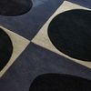 Orla Kiely Spot Square Blue Navy Rug 157908 close view picture of the rug pattern
