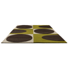 Orla Kiely Spot Square Walnut Lichen 157907 horizontal projection of rug on the white background