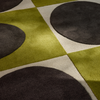 Orla Kiely Spot Square Walnut Lichen 157907 close view picture of the rug pattern