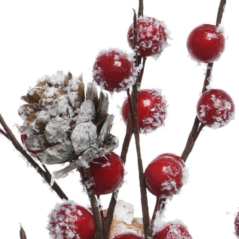 Spray Foam Snow Berries Pinecone – Elegant Christmas Brunch Home Decoration