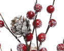 Spray Foam Snow Berries Pinecone close view picture