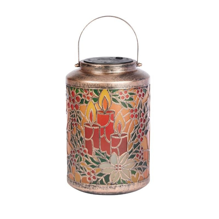 Stained Glass Effect Candles LED Lantern