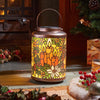 Stained Glass Effect Candles LED Lantern perfect to create an intimate Christmas atmosphere