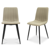 Steeve Dining Chairs Set of 4 faux leather dining chairs with a vertical stitching