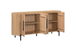 Stockholm 4 Door Curved Sideboard picture with opened storage space
