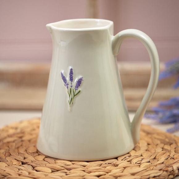 Embossed Lavender Stoneware Jug