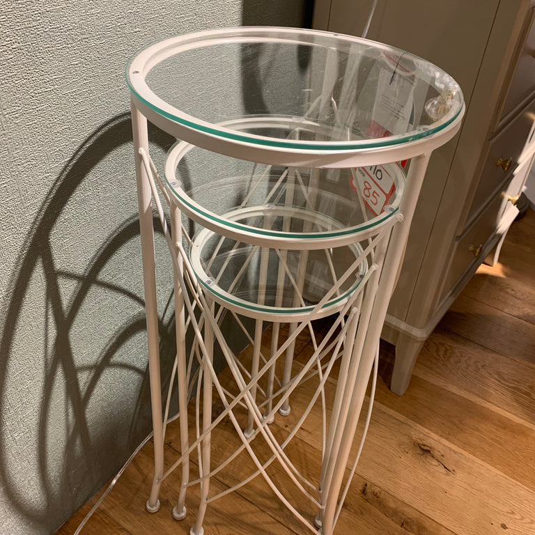 Straits Set Of 3 Tables / Plant Stands White