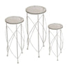 Straits Set Of 3 Tables / Plant Stands White picture n the white background