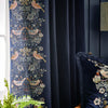 Strawberry Thief Floral Velvet Curtains Indigo life style close view photos