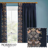 Strawberry Thief Floral Velvet Curtains Indigo life style photos with close view pattern design example
