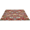 Morris & Co Strawberry Thief Floral Rug Crimson perfect for living rooms and bedrooms