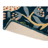 Morris & Co Strawberry Thief Floral Rug Indigo with a cotton and latex backing