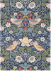 Morris & Co Strawberry Thief Floral Rug Indigo picture of the rug floral design