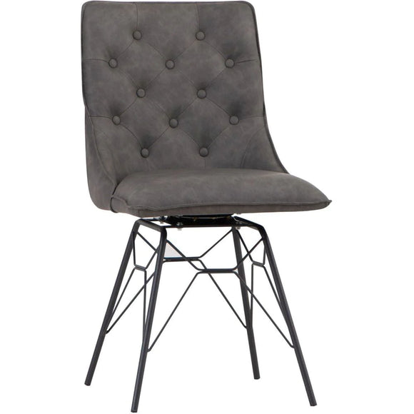 Visualize the elegance of our Grey Dining Chair with studded back detailing and ornate legs, perfect for enhancing your dining space.