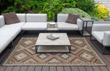 Concept Looms Sumac Rug SUM101 Brown Rust lifestyle picture outdoor