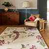 Laura Ashley Summer Palace Floral Rug Cranberry/Grape lifestyle picture in the living room