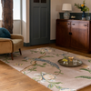 Laura Ashley Summer Palace Floral Rug Truffle/Seaspray lifestyle picture in the living room