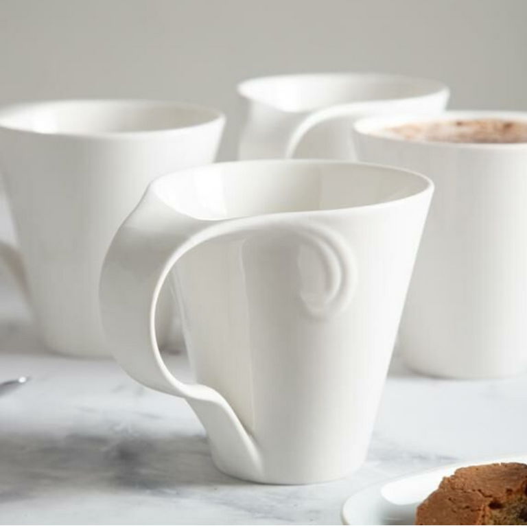 Swirl Mug Set White Set Of 4