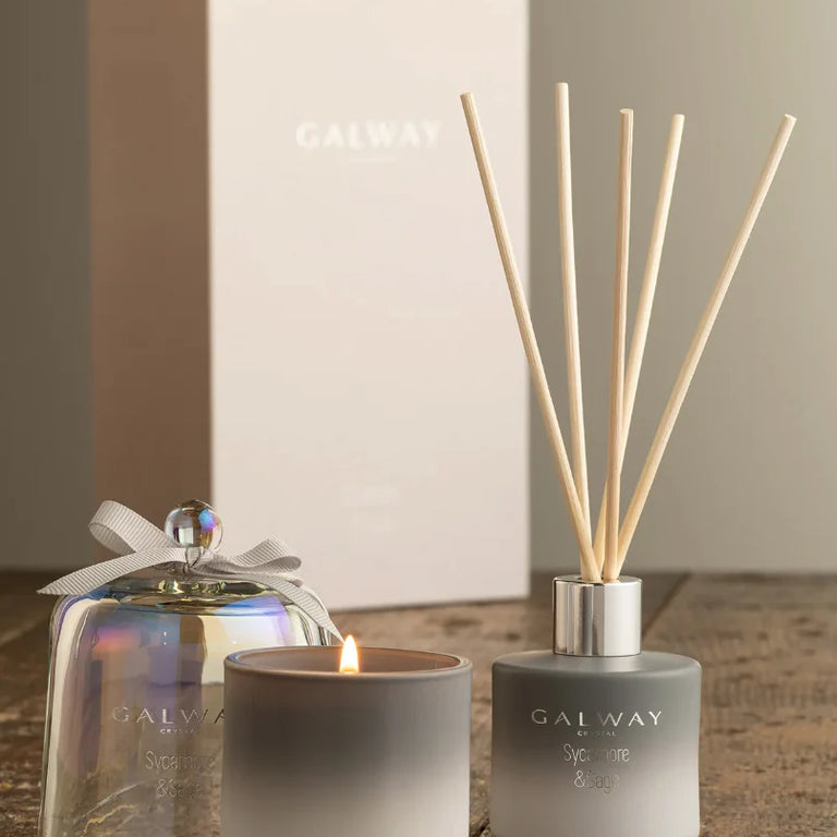 Galway Crystal Sycamore & Sage Diffuser & Candle Set | Fargarance
