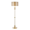 Sylvester Floor Lamp Antique Brass and Glass with Taupe Shade