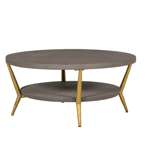 Sleek and modern round coffee table design.