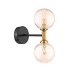 Takara 2 Light Wall Light Black and Bronze with twisted amber glass