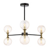 Takara 6 Light Semi-Flush Black and Bronze/Twisted Amber Glass picture of the light desin